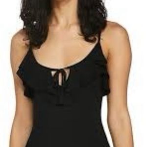 [S] Forever 21 Black Sleeveless Ruffle Short Mini Dress Womens Small